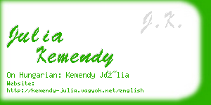 julia kemendy business card